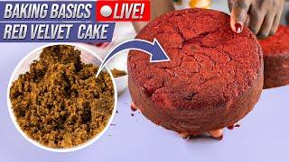 How to bake a moist and flavorful red  velvet cake from scratch | Baking basics for beginners|LIVE