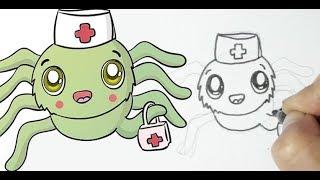 How to draw cute spider doctor