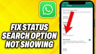 How To Fix WhatsApp Status Search Option Not Showing (2024)