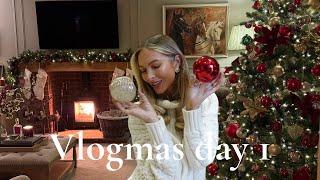 DECORATE THE HOUSE FOR CHRISTMAS WITH ME  traditional & classic decor - Vlogmas day 1