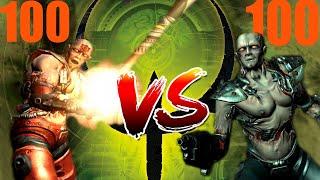 100 with Machinegun vs 100 with Plasmagun - Strogg Marines Battles - QUAKE 4 Monster Infigting