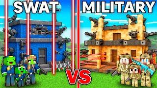 Mikey SWAT vs JJ MILITARY Family Security House Battle in Minecraft Maizen !
