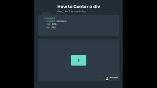 How to center a div using position absolute