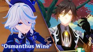 Furina Said Zhongli signature voice line (Osmanthus Wine)