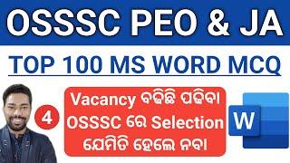 Top 100 MS Word MCQ || OSSSC PEO & JA || Computer Class || By Sunil Sir