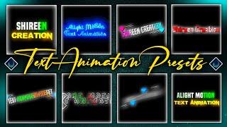 Part# 62 I Top 5 Text Animation Alight Motion Preset | New Alight Motion Text Animation Preset Link
