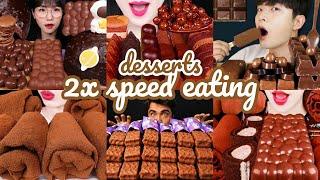 BEST CHOCOLATE DESSERTS MUKBANG || ASMR 2× SPEED EATING SHOW