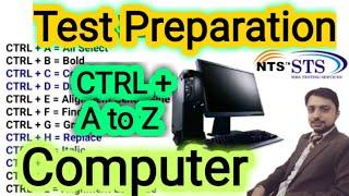 Computer | Test Preparation | Shortcut Keys | Sufi Shar | keyboard Keys | STS | NTS | JEST