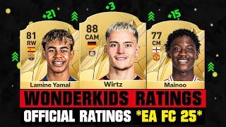 FIFA 25 | OFFICIAL BIGGEST WONDERKIDS RATING UPGRADES (EA FC 25)!  ft. Wirtz, Yamal, Mainoo…