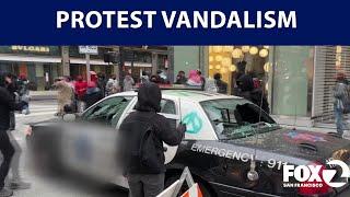 Police cars, Waymos, ICE building vandalized during ICE protests in San Francisco KTVU