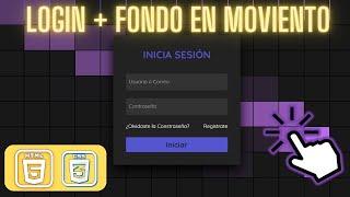 Tutorial: Crear un Login con Fondo Cuadriculado en Movimiento usando HTML y CSS | Background:Hover