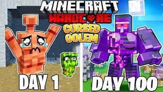 I Survived 100 DAYS as a CURSED GOLEM in Minecraft Hardcore World... (Hindi) || AB