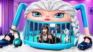 From Wednesday to Elsa in Jail! Extreme Nerd-to-Popular Makeover!