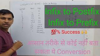 Infix to Postfix and  Infix to Prefix Conversion Using Stack | Data Structure | @Omvir_Sir