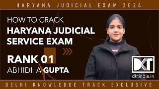 Rank 1 Haryana Judicial Service Exam 2024 | Abhidha Gupta's Strategy To Crack HJSE In first Attempt