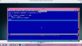 A Qbasic program to check whether a number is positive or not