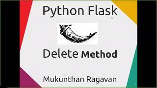 Python Flask - Delete Method