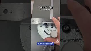Indexing the new miter gauge #varrickwoodcraft #woodworking #woodcraft