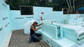 WE HAVE CONCRETE WALLS | Couple Building Their OWN HOUSE | ICF High Efficiency Home