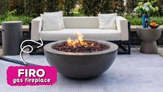 Concrete fireplace - portable gas outdoor firepit for gas cylinder or natural gas 106x40cm - FIRO