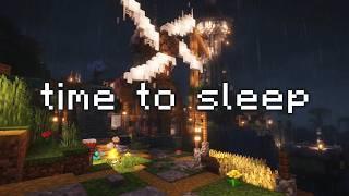 its late, but you're still awake... (minecraft music & pouring rain)