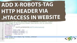 How to Add X-Robots-Tag HTTP Header using .htaccess file in Website | WordPress | PHP