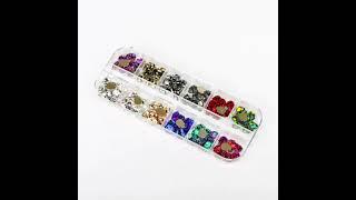 120 PCS Mixed Colors Skull Shape Glass Fancy Rhinestones For Nail Art HZ1203 #rhinestones