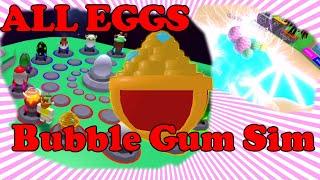 ALL EGGS | Bubble Gum Simulator Easter Egg Hunt Guide | Treasure Key Fragments Locations