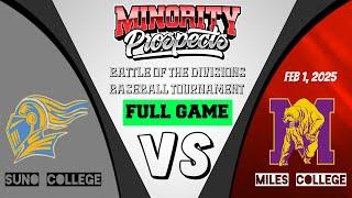 Suno vs Miles (Minority Prospects Battle of the Divisions Baseball Tournament) FULL GAME (2/1)