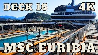 MSC  EURIBIA - Walking the deck 16 - ship tour - 4K