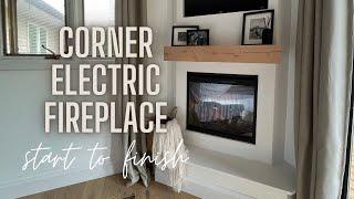 Corner Electric Fireplace Build (start to finish) | AspenAckley