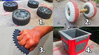 4 Awesome And Creative Ideas Homemade /Cement Dumbbells/Brass Knuckles/Cement Pot