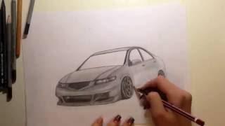 Как нарисовать машину быстро или Привет, я люблю рисовать :) Honda Accord CL7 CST Zero 1