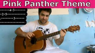 Tutorial: Pink Panther - Fingerstyle Guitar w/ TAB (Including B Part!)