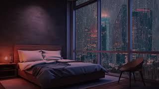 Have A Deep Sleep With The Mello Rain Sounds In The City At Night | ASMR Relaxing Rain,Sleep Aid