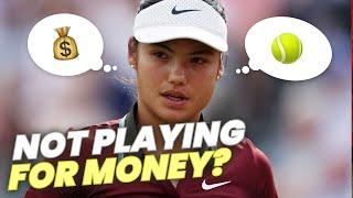 Emma Raducanu "never going to take a stand'' on equal pay because she isn't "playing for money"
