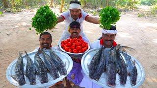 River famous Big Aar fish with potato curry | Village style fish curry cooking for village people