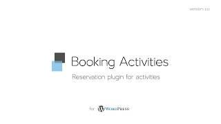 Booking Activities - Make reservations with WordPress