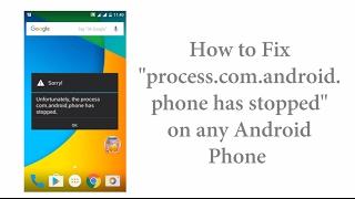 Fix Unfortunately The Process com android phone has stopped on Android