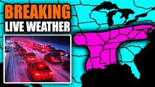 LIVE - Winter Storm Coverage With Storm Chasers On The Ground, Live Weather Channel...