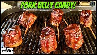 Ninja Woodfire Pork Belly Candied Lollipops!