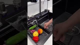 Smartest kitchen sink ever   Digital faucet with glass rinser & waterfall mode!