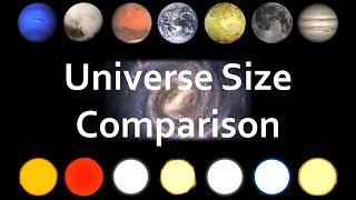 Universe Size Comparison 2019: Moons, Planets, Stars, Black Holes, Nebulae, Galaxies, Clusters