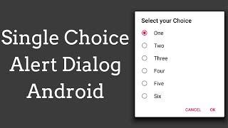 single choice AlertDialog - Alertdialog with Radio Button android