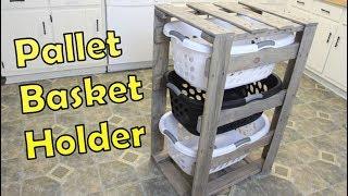 DIY Laundry Basket Holder  Organizer - Pallet Projects