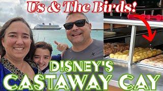 Experiencing Disney's Private Island Castaway Cay, Beach, Lunch , And Rain! Plus Bird Food!!!