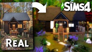 I tried building a REAL tiny house in The Sims 4 - Speed Build