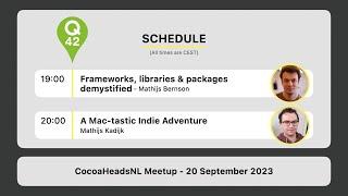 CocoaHeadsNL Meetup, 20 September 2023