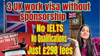 3 UK work visa without any sponsorship No IELTS , no qualifications required Uk work visa