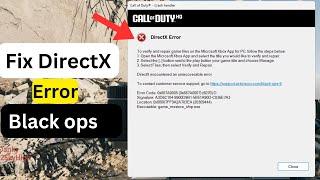 Call of Duty Black ops 6: DirectX Error - Easy Fix